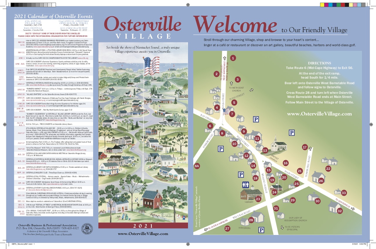 2021 Osterville Village Map and Guide